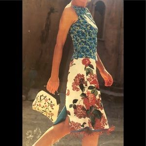 MICA SIZE 4 COTTON FLORAL SKIRT W PURPLE BEADING